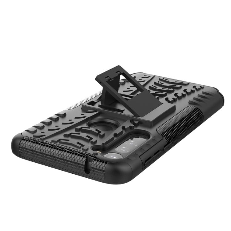 For Motorola Moto G Stylus Tire Texture Shockproof TPU+PC Protective Case with Holder