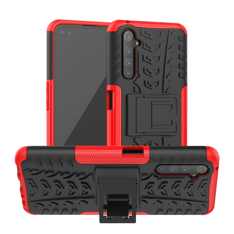 For OPPO Realme 6 Pro Tire Texture Shockproof TPU+PC Protective Case with Holder