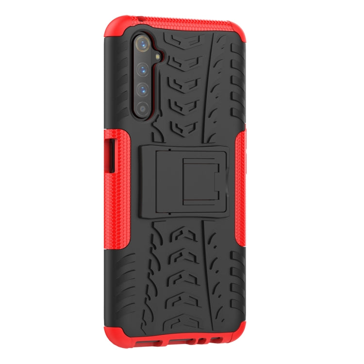 For OPPO Realme 6 Pro Tire Texture Shockproof TPU+PC Protective Case with Holder