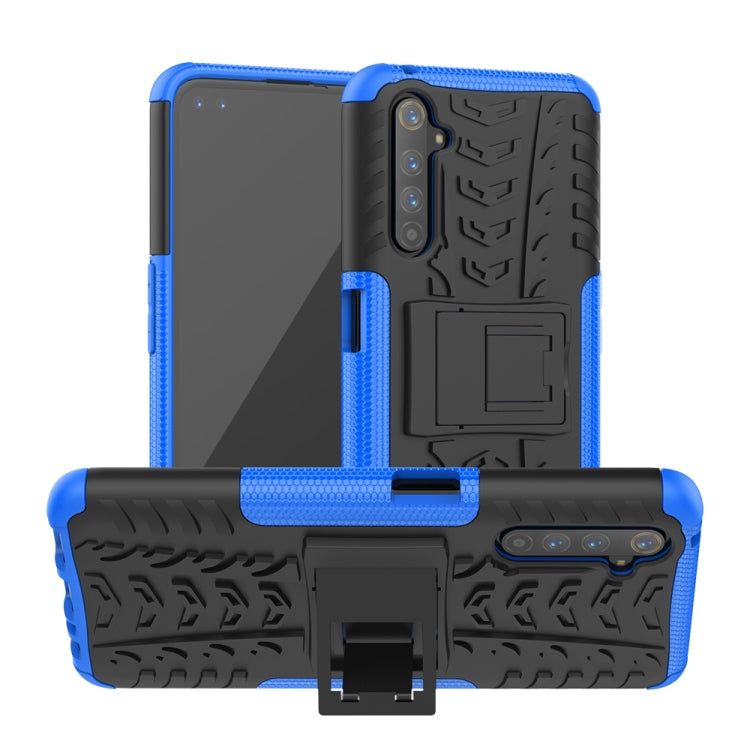 For OPPO Realme 6 Pro Tire Texture Shockproof TPU+PC Protective Case with Holder