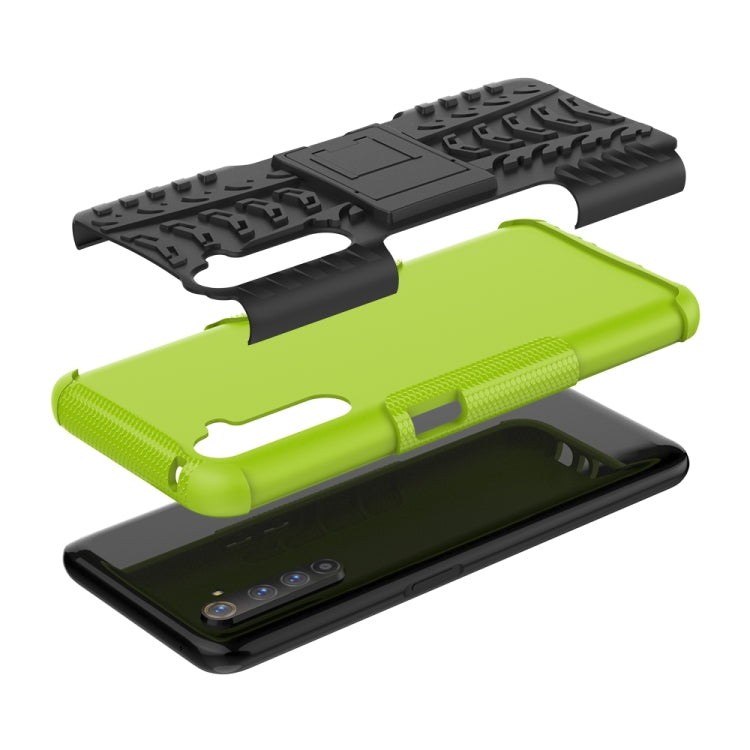 For OPPO Realme 6 Pro Tire Texture Shockproof TPU+PC Protective Case with Holder