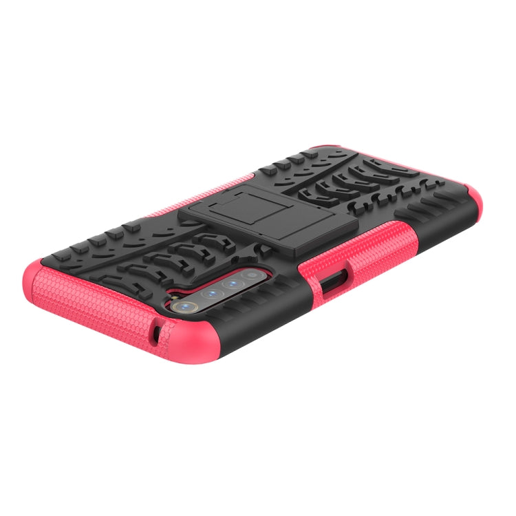 For OPPO Realme 6 Pro Tire Texture Shockproof TPU+PC Protective Case with Holder