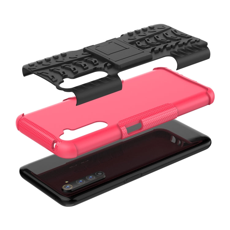 For OPPO Realme 6 Pro Tire Texture Shockproof TPU+PC Protective Case with Holder