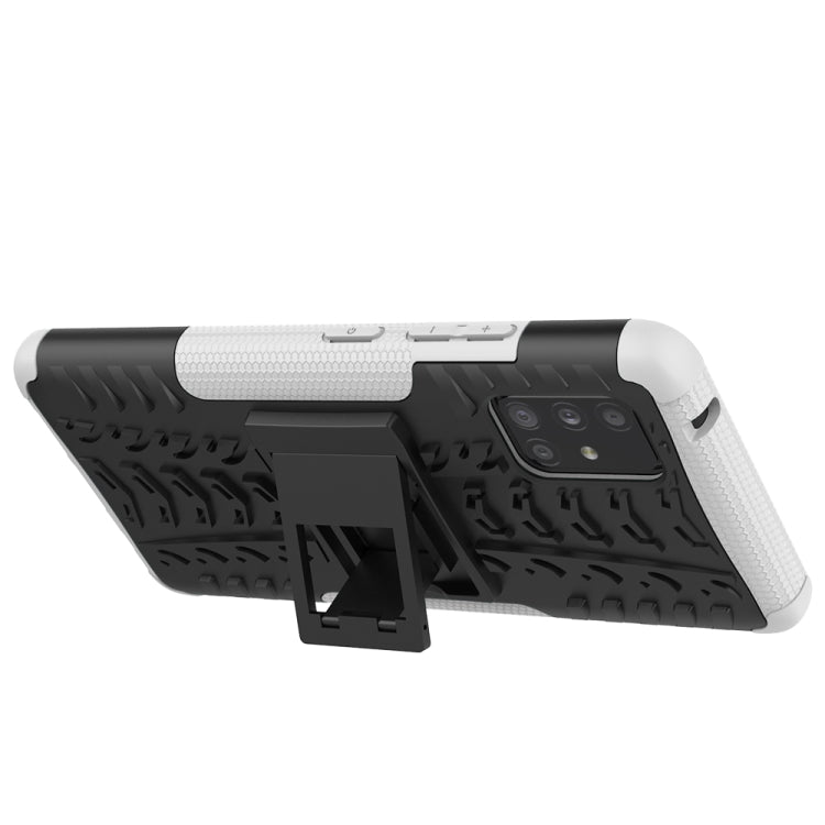 For Samsung Galaxy A51 5G Tire Texture Shockproof TPU+PC Protective Case with Holder