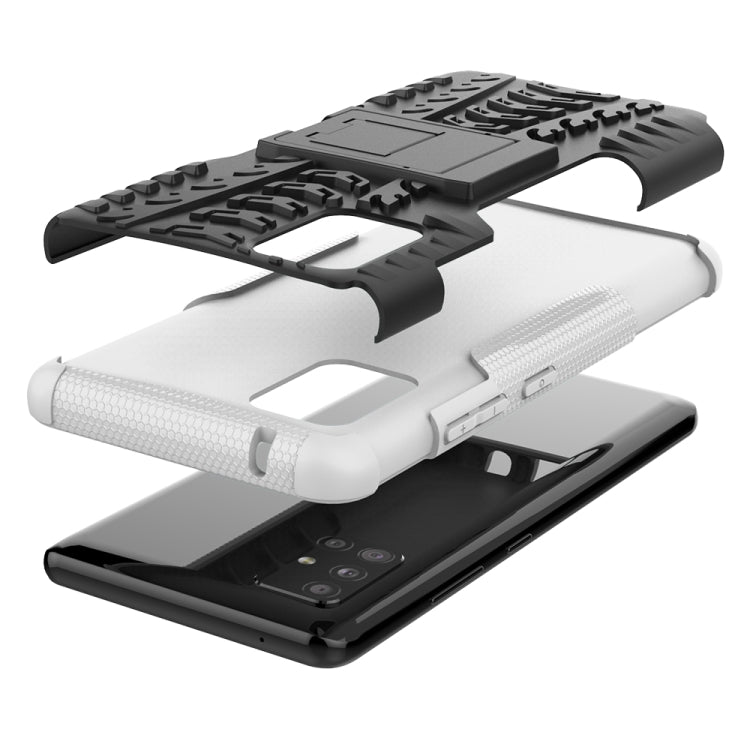 For Samsung Galaxy A51 5G Tire Texture Shockproof TPU+PC Protective Case with Holder