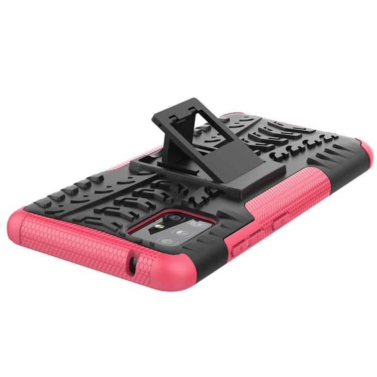 For Samsung Galaxy A51 5G Tire Texture Shockproof TPU+PC Protective Case with Holder