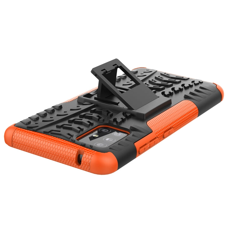 For Samsung Galaxy A51 5G Tire Texture Shockproof TPU+PC Protective Case with Holder