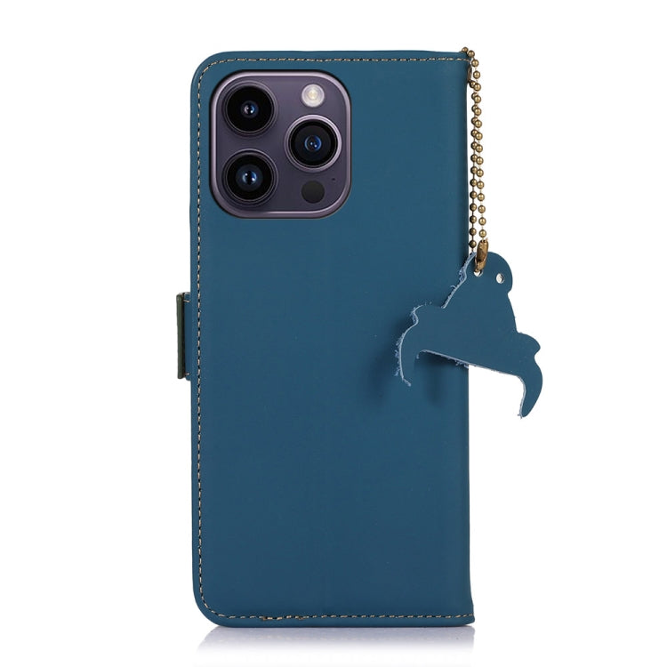 For iPhone 16 Pro Genuine Leather Magnetic RFID Leather Phone Case