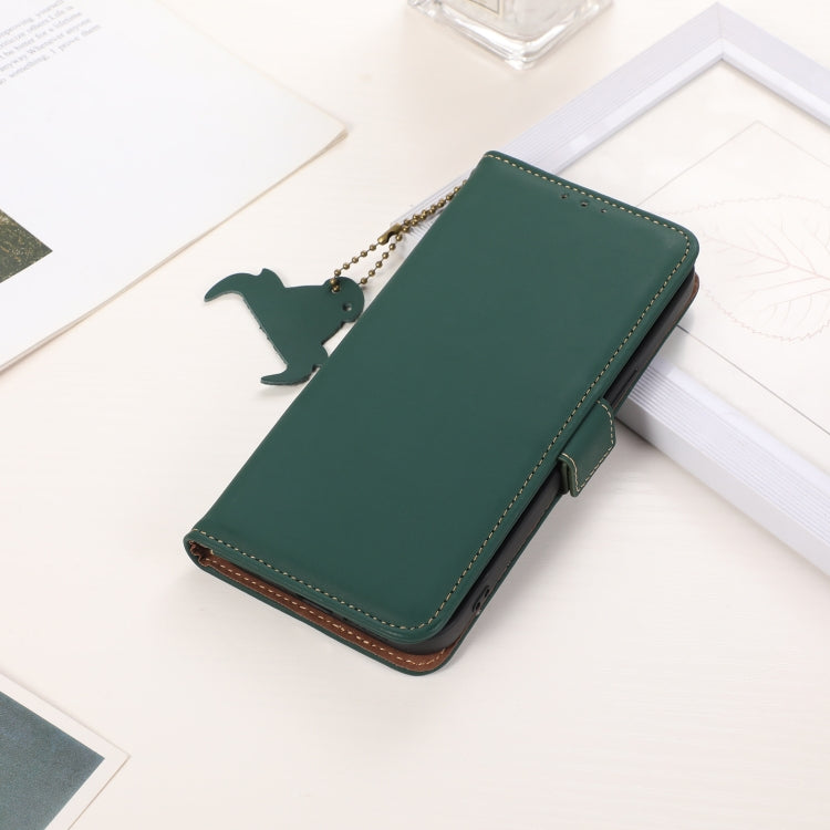 For iPhone 16 Pro Genuine Leather Magnetic RFID Leather Phone Case