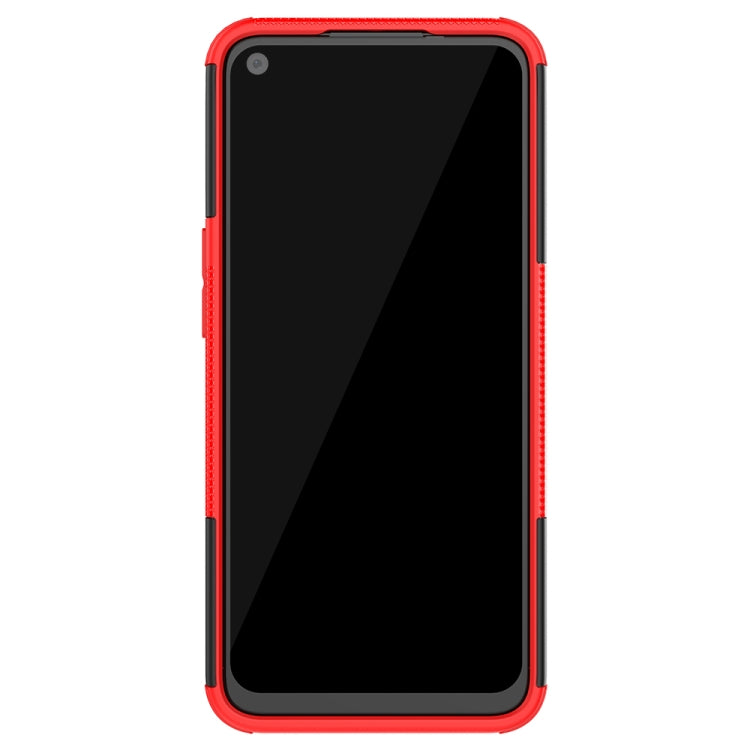 For OPPO Realme 6 Tire Texture Shockproof TPU+PC Protective Caseï¼Œwith Holder