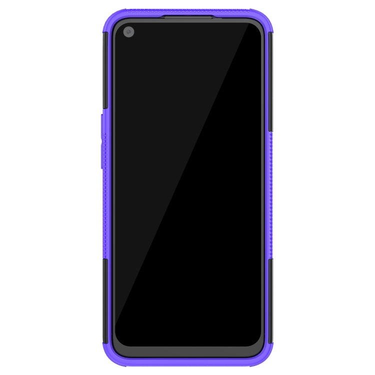 For OPPO Realme 6 Tire Texture Shockproof TPU+PC Protective Caseï¼Œwith Holder