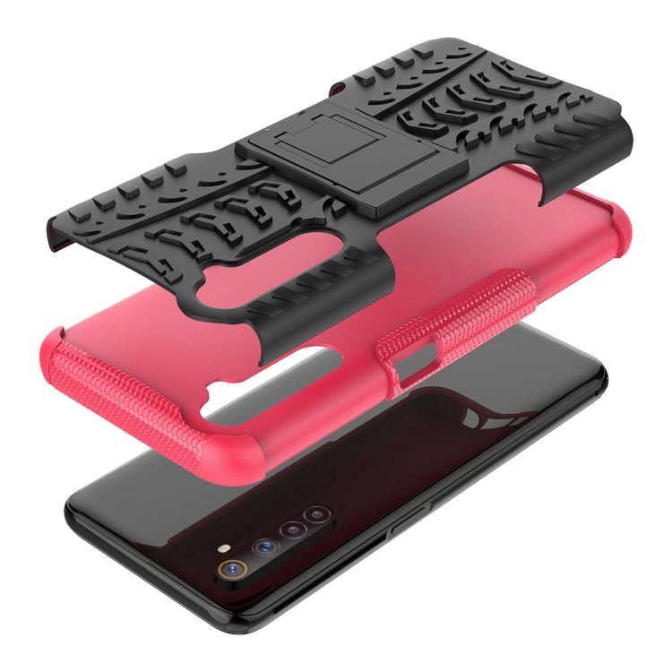 For OPPO Realme 6 Tire Texture Shockproof TPU+PC Protective Caseï¼Œwith Holder