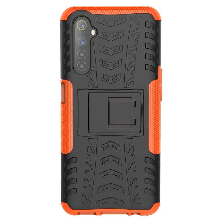 For OPPO Realme 6 Tire Texture Shockproof TPU+PC Protective Caseï¼Œwith Holder