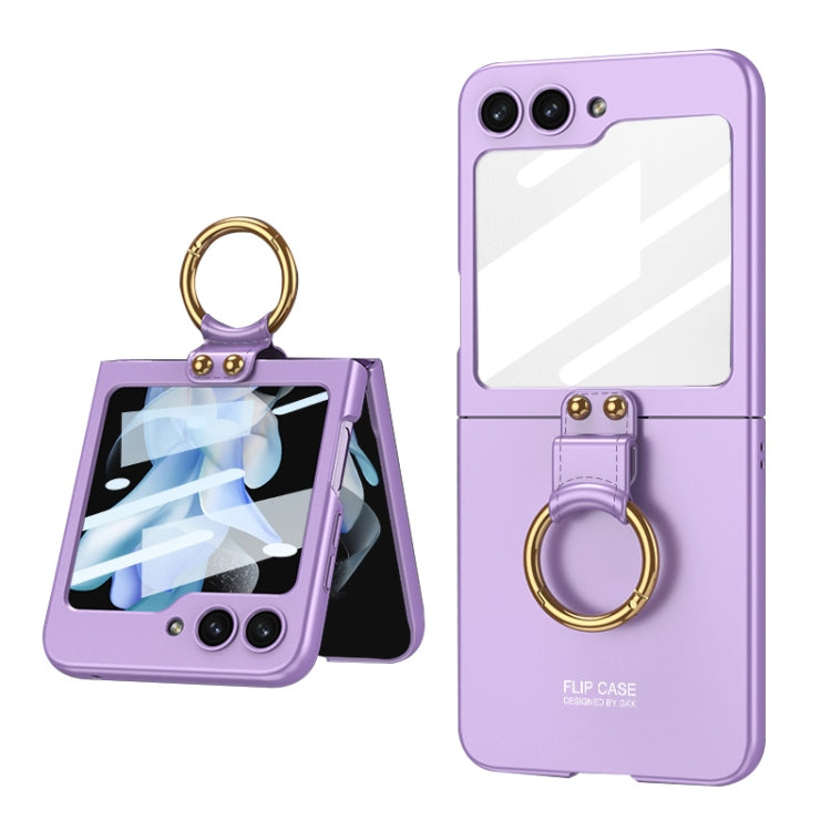 For Samsung Galaxy Z Flip5 Ultra-thin Back Screen Integrated Phone Case with Ring
