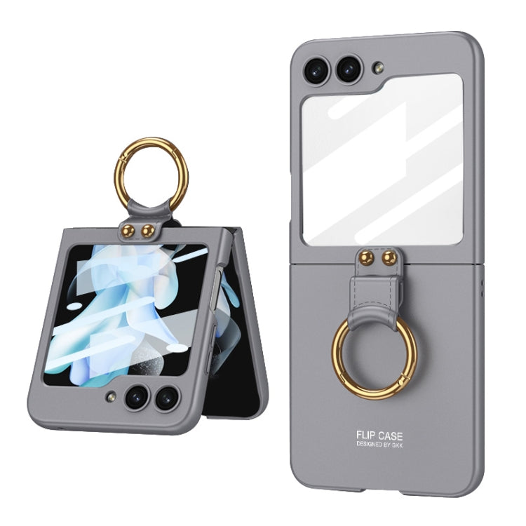 For Samsung Galaxy Z Flip5 Ultra-thin Back Screen Integrated Phone Case with Ring