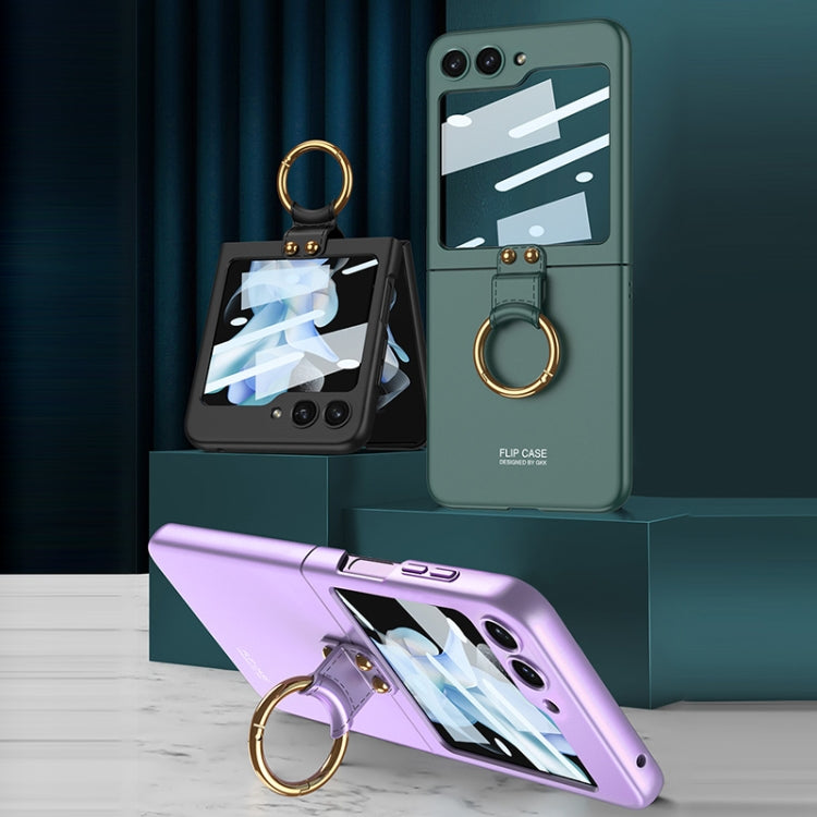 For Samsung Galaxy Z Flip5 Ultra-thin Back Screen Integrated Phone Case with Ring