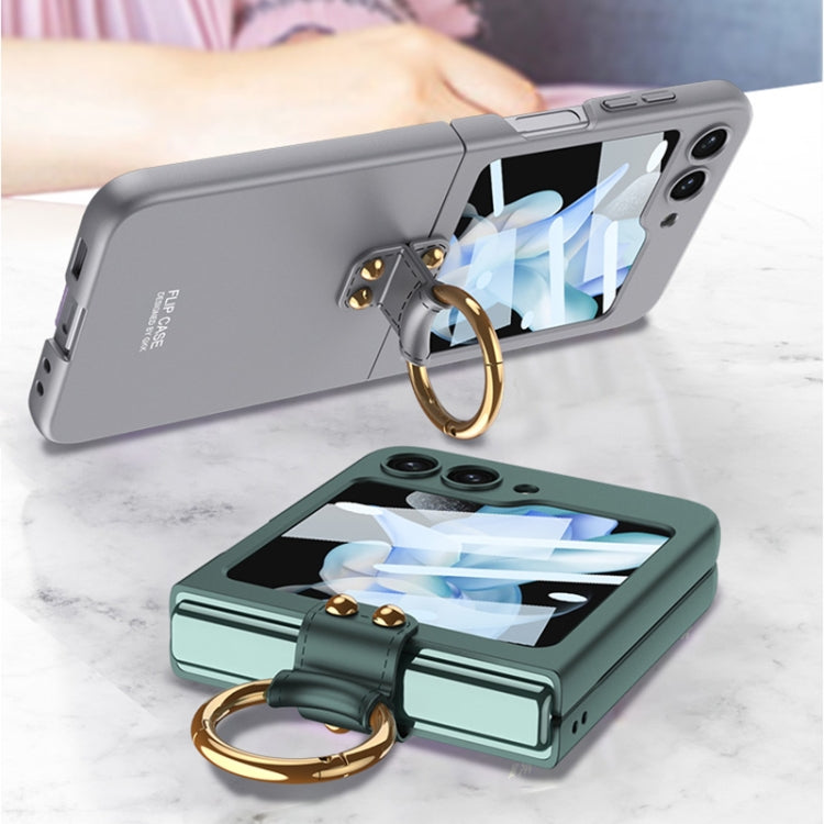 For Samsung Galaxy Z Flip5 Ultra-thin Back Screen Integrated Phone Case with Ring