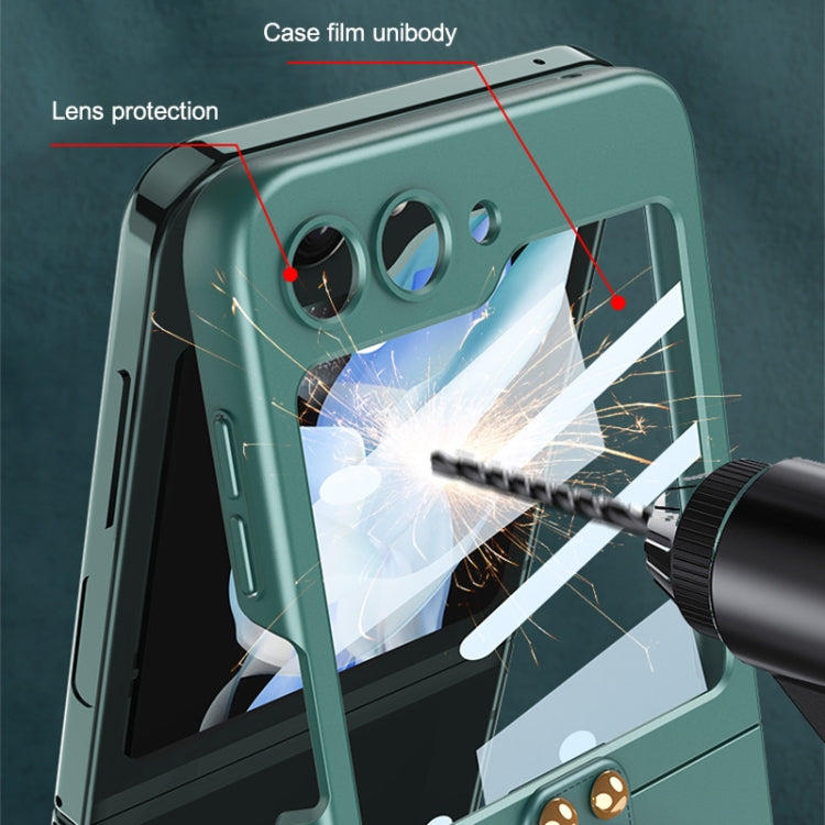 For Samsung Galaxy Z Flip5 Ultra-thin Back Screen Integrated Phone Case with Ring