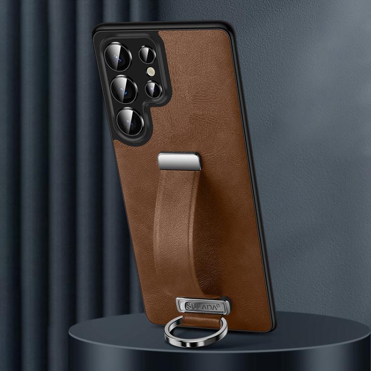 For Samsung Galaxy S25 Ultra 5G SULADA PC Hybrid Leather Texture Skin Feel Shockproof Phone Case