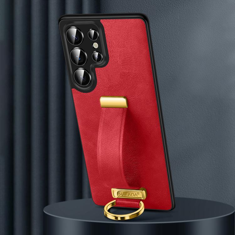 For Samsung Galaxy S25 Ultra 5G SULADA PC Hybrid Leather Texture Skin Feel Shockproof Phone Case