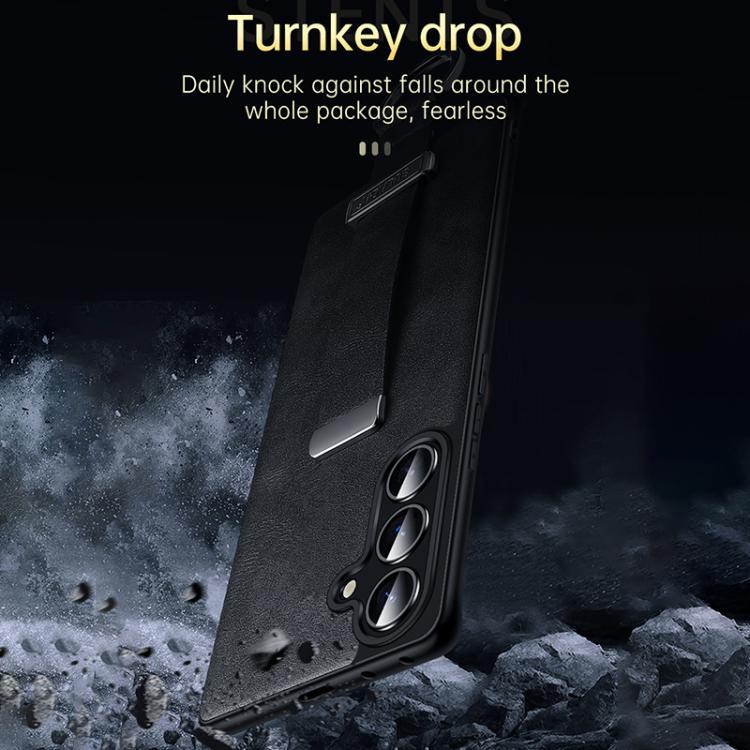 For Samsung Galaxy S25+ 5G SULADA PC Hybrid Leather Texture Skin Feel Shockproof Phone Case
