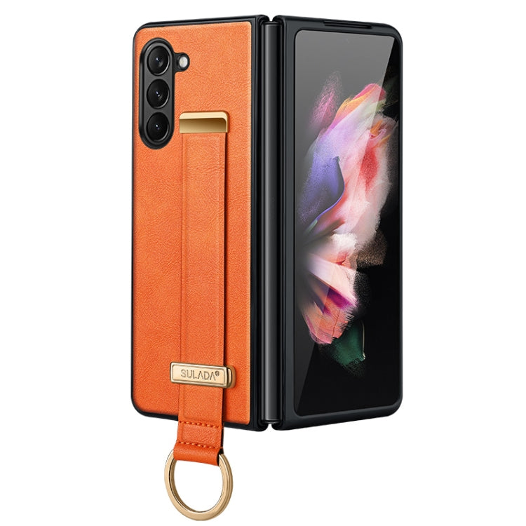 For Samsung Galaxy Z Fold5 SULADA PC + Leather Texture Skin Feel Shockproof Phone Case