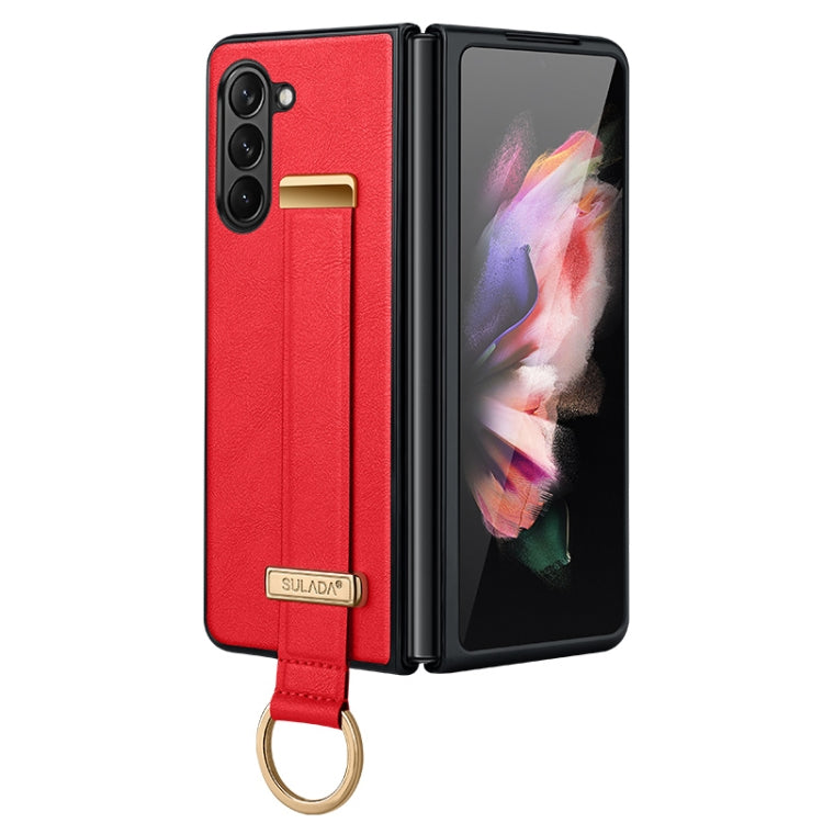 For Samsung Galaxy Z Fold5 SULADA PC + Leather Texture Skin Feel Shockproof Phone Case