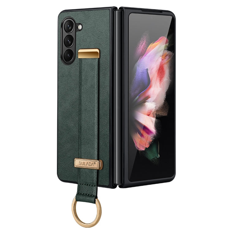 For Samsung Galaxy Z Fold5 SULADA PC + Leather Texture Skin Feel Shockproof Phone Case