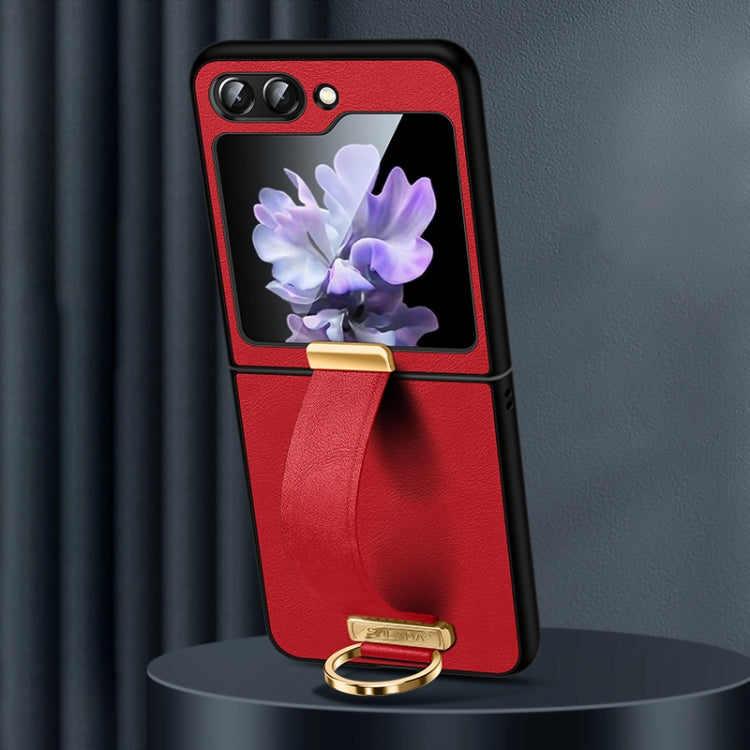 For Samsung Galaxy Flip5 SULADA PC Hybrid Leather Texture Skin Feel Shockproof Phone Case