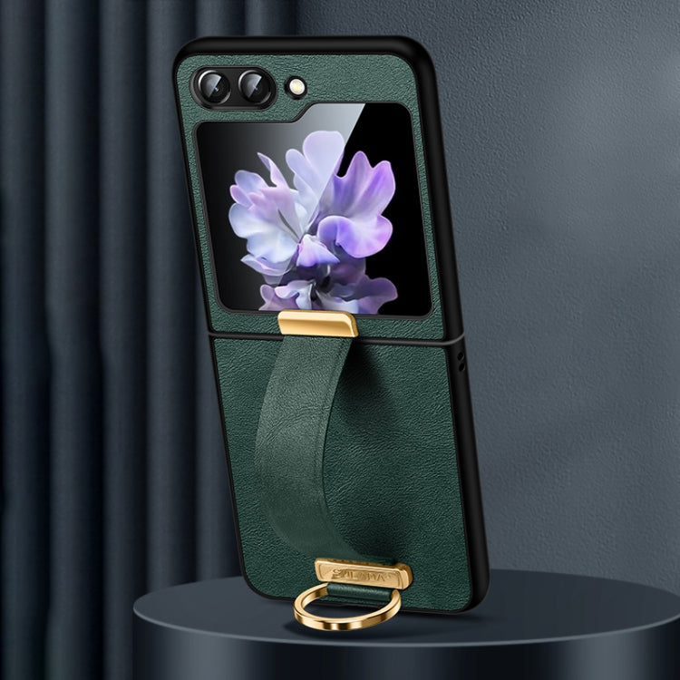 For Samsung Galaxy Flip5 SULADA PC Hybrid Leather Texture Skin Feel Shockproof Phone Case