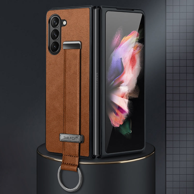 For Samsung Galaxy Z Fold6 SULADA PC Hybrid Leather Texture Skin Feel Shockproof Phone Case