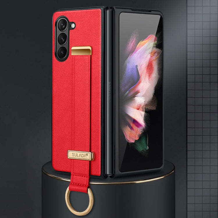 For Samsung Galaxy Z Fold6 SULADA PC Hybrid Leather Texture Skin Feel Shockproof Phone Case