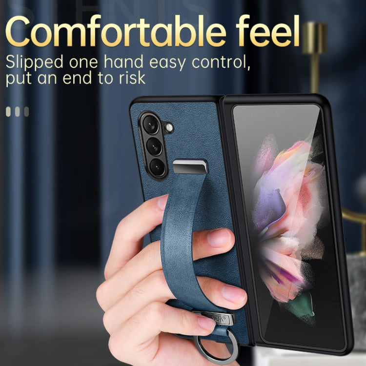 For Samsung Galaxy Z Fold5 SULADA PC + Leather Texture Skin Feel Shockproof Phone Case