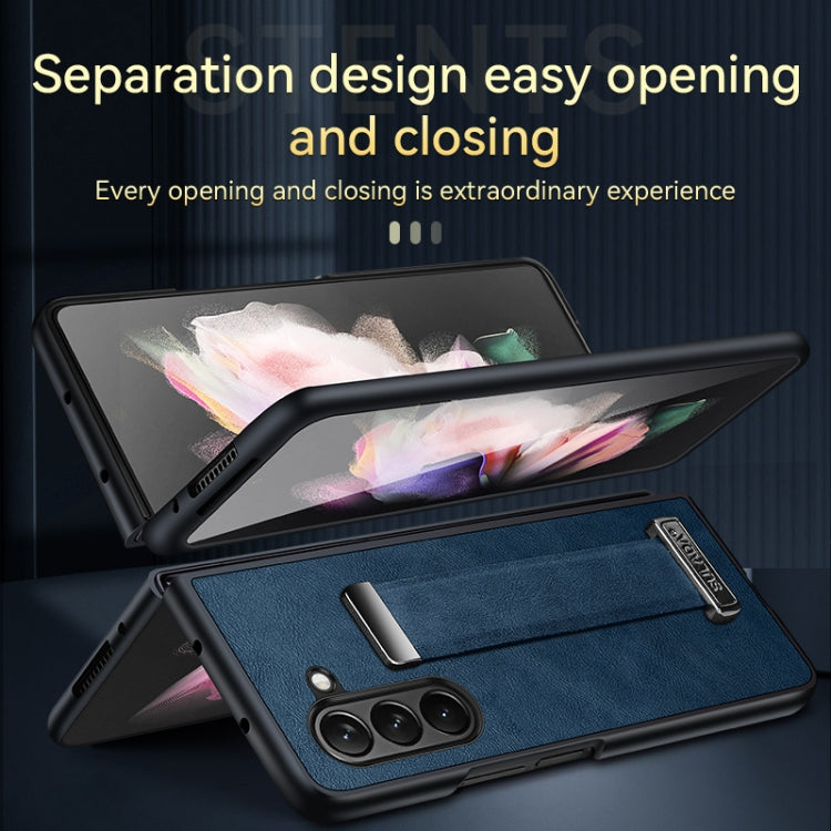 For Samsung Galaxy Z Fold5 SULADA PC + Leather Texture Skin Feel Shockproof Phone Case