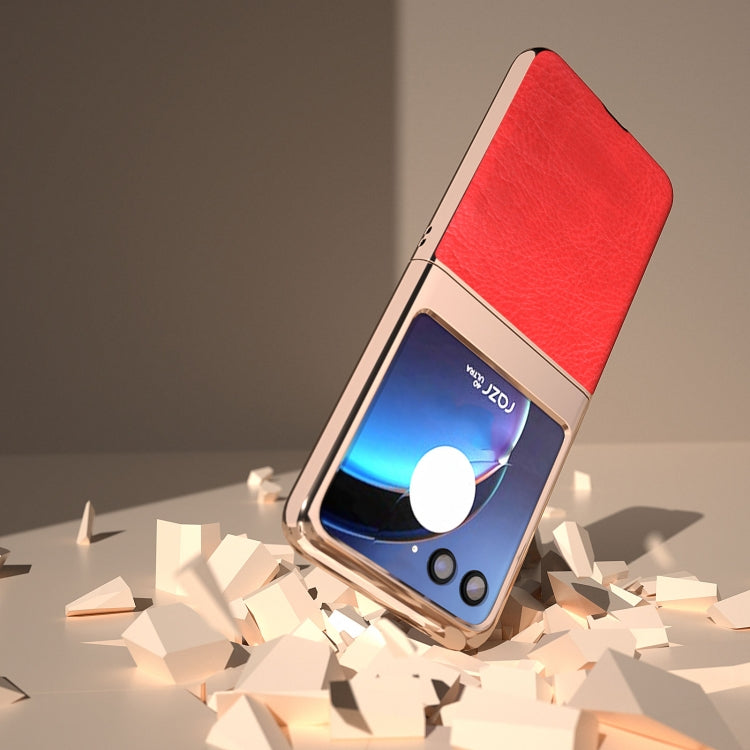 For Motorola Razr 40 Ultra Nano Plating Retro Litchi Texture PU Phone Case