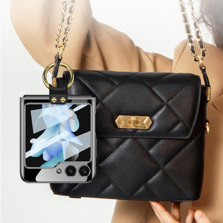 For Samsung Galaxy Z Flip5 Ultra-thin Plating Back Screen Integrated Phone Case with Ring