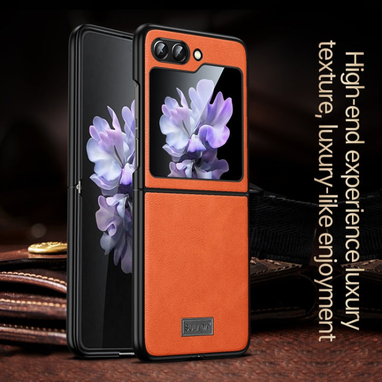 For Samsung Galaxy Z Flip6 / Flip7 FE SULADA Shockproof TPU + Handmade Leather Phone Case