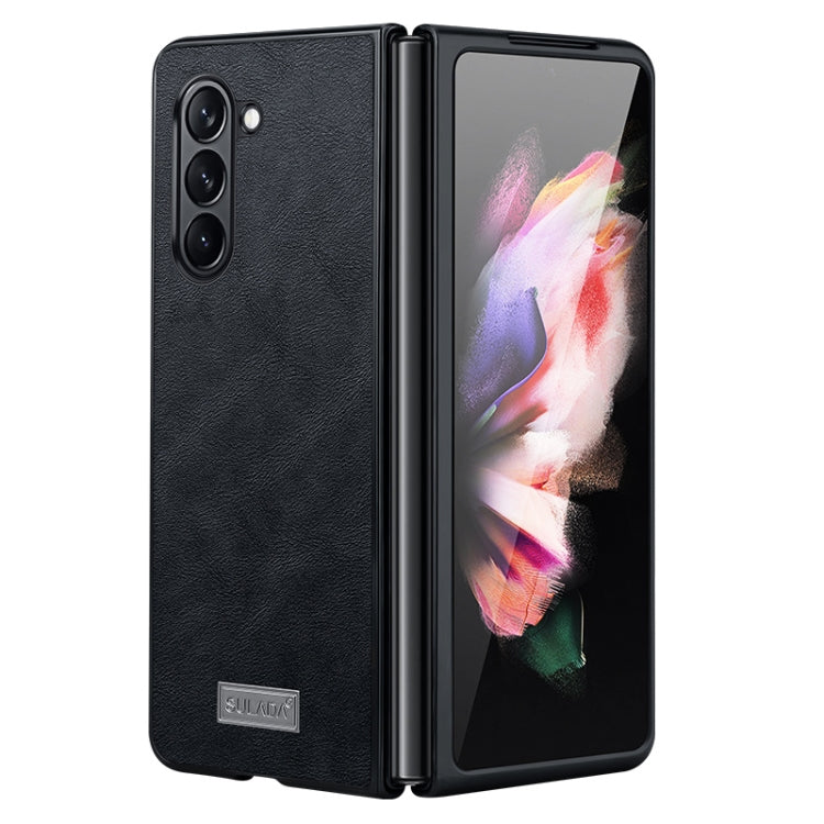 For Samsung Galaxy Z Fold5 SULADA Shockproof TPU + Handmade Leather Phone Case
