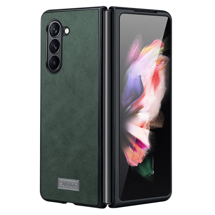 For Samsung Galaxy Z Fold5 SULADA Shockproof TPU + Handmade Leather Phone Case