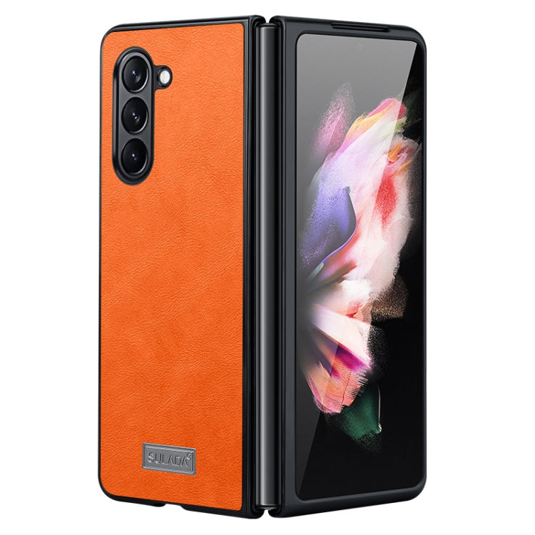 For Samsung Galaxy Z Fold5 SULADA Shockproof TPU + Handmade Leather Phone Case