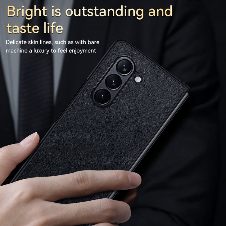 For Samsung Galaxy Z Fold6 SULADA Shockproof TPU + Handmade Leather Phone Case