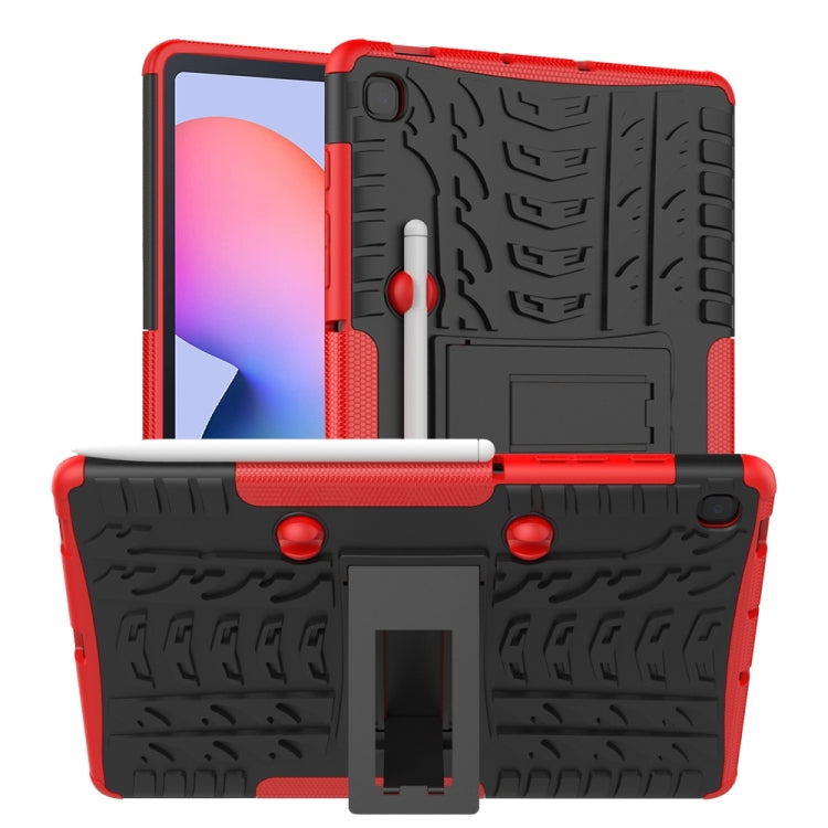For Samsung Galaxy S6 Lite Tire Texture TPU+PC Shockproof Case  , with Holder & Pen Tray