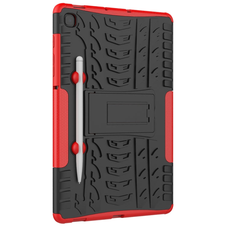 For Samsung Galaxy S6 Lite Tire Texture TPU+PC Shockproof Case  , with Holder & Pen Tray