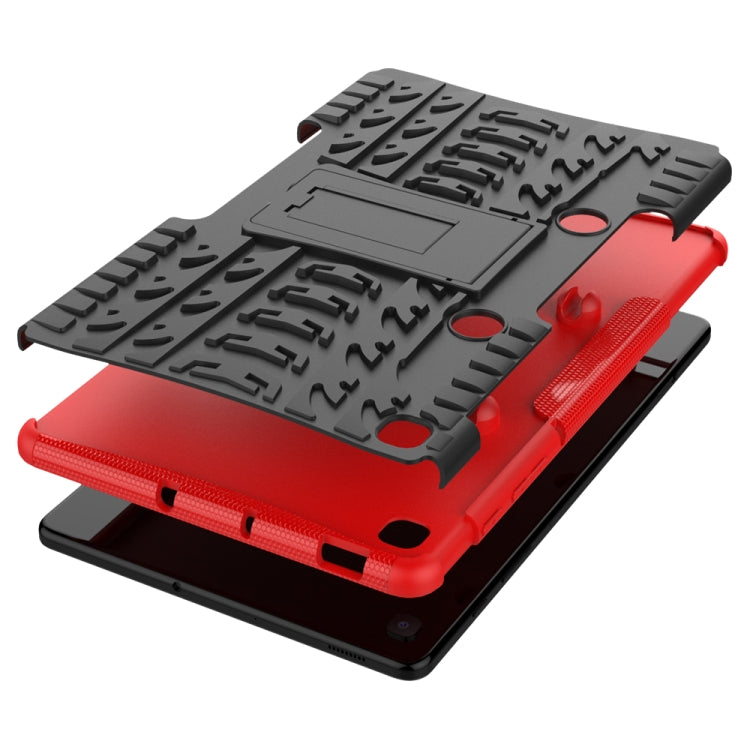 For Samsung Galaxy S6 Lite Tire Texture TPU+PC Shockproof Case  , with Holder & Pen Tray