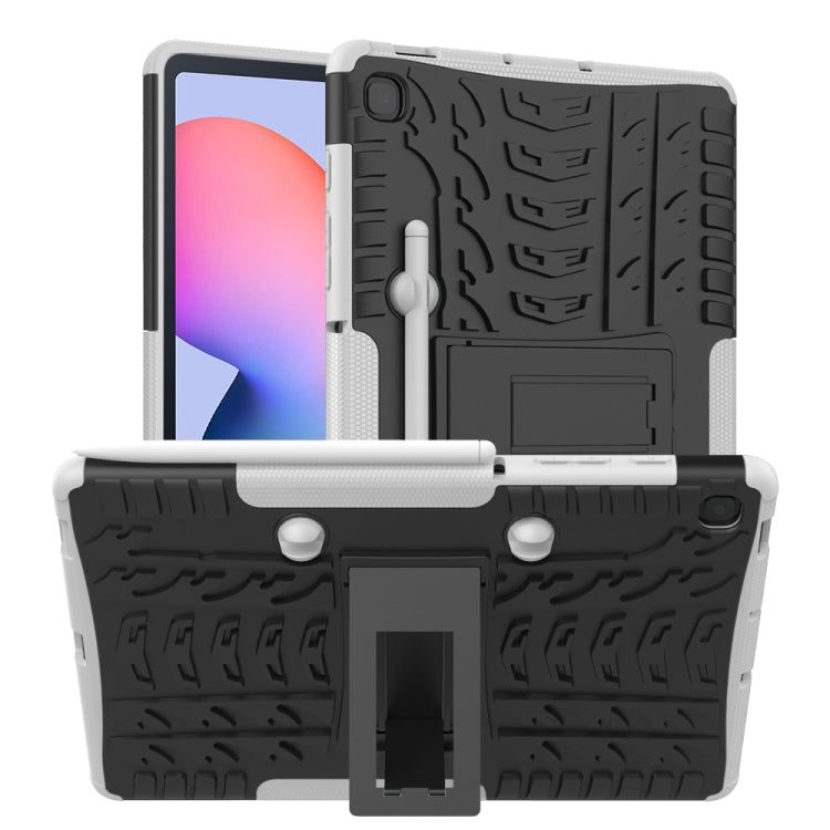 For Samsung Galaxy S6 Lite Tire Texture TPU+PC Shockproof Case  , with Holder & Pen Tray
