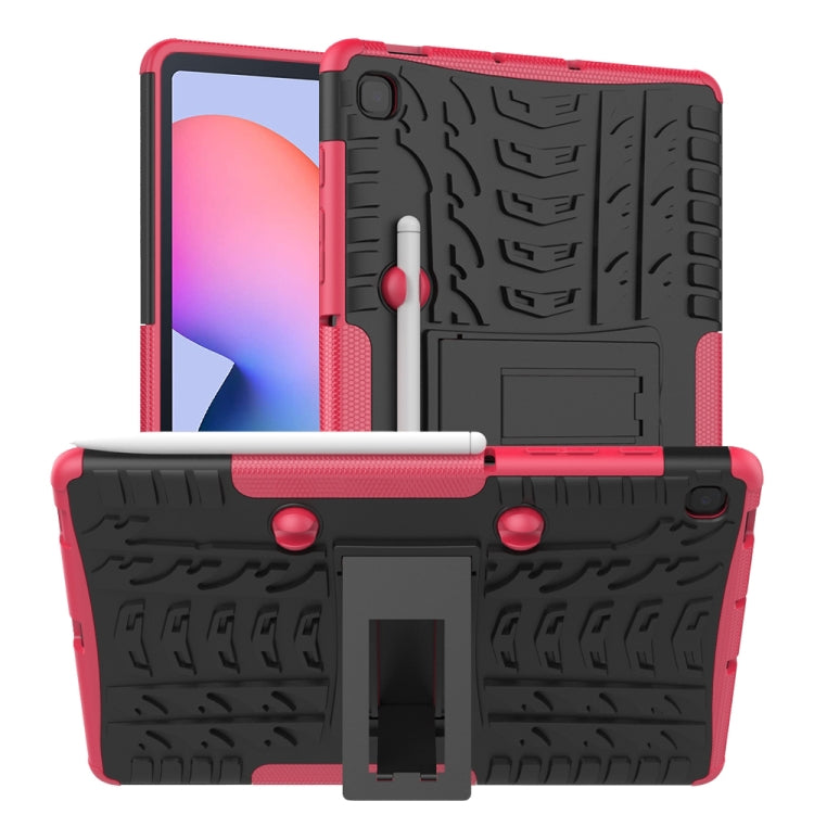 For Samsung Galaxy S6 Lite Tire Texture TPU+PC Shockproof Case  , with Holder & Pen Tray