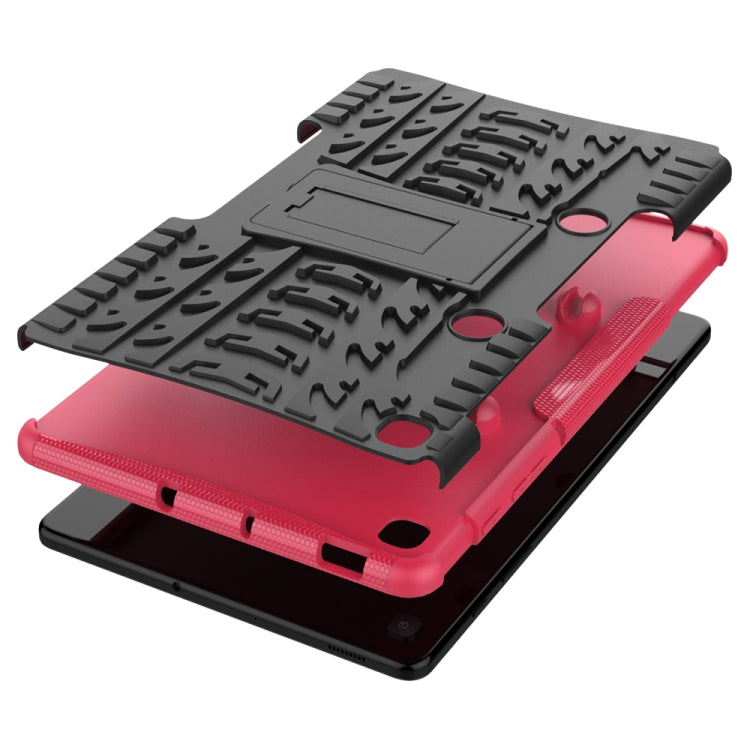 For Samsung Galaxy S6 Lite Tire Texture TPU+PC Shockproof Case  , with Holder & Pen Tray