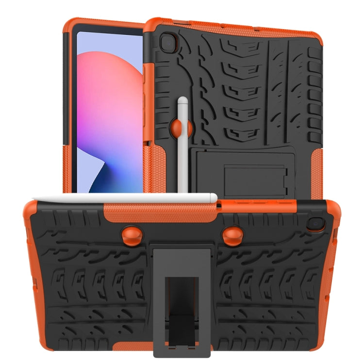 For Samsung Galaxy S6 Lite Tire Texture TPU+PC Shockproof Case  , with Holder & Pen Tray