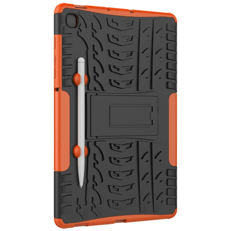 For Samsung Galaxy S6 Lite Tire Texture TPU+PC Shockproof Case  , with Holder & Pen Tray