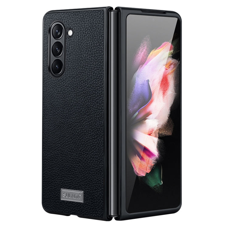 For Samsung Galaxy Z Fold5 SULADA Shockproof TPU + Litchi Texture Leather Phone Case